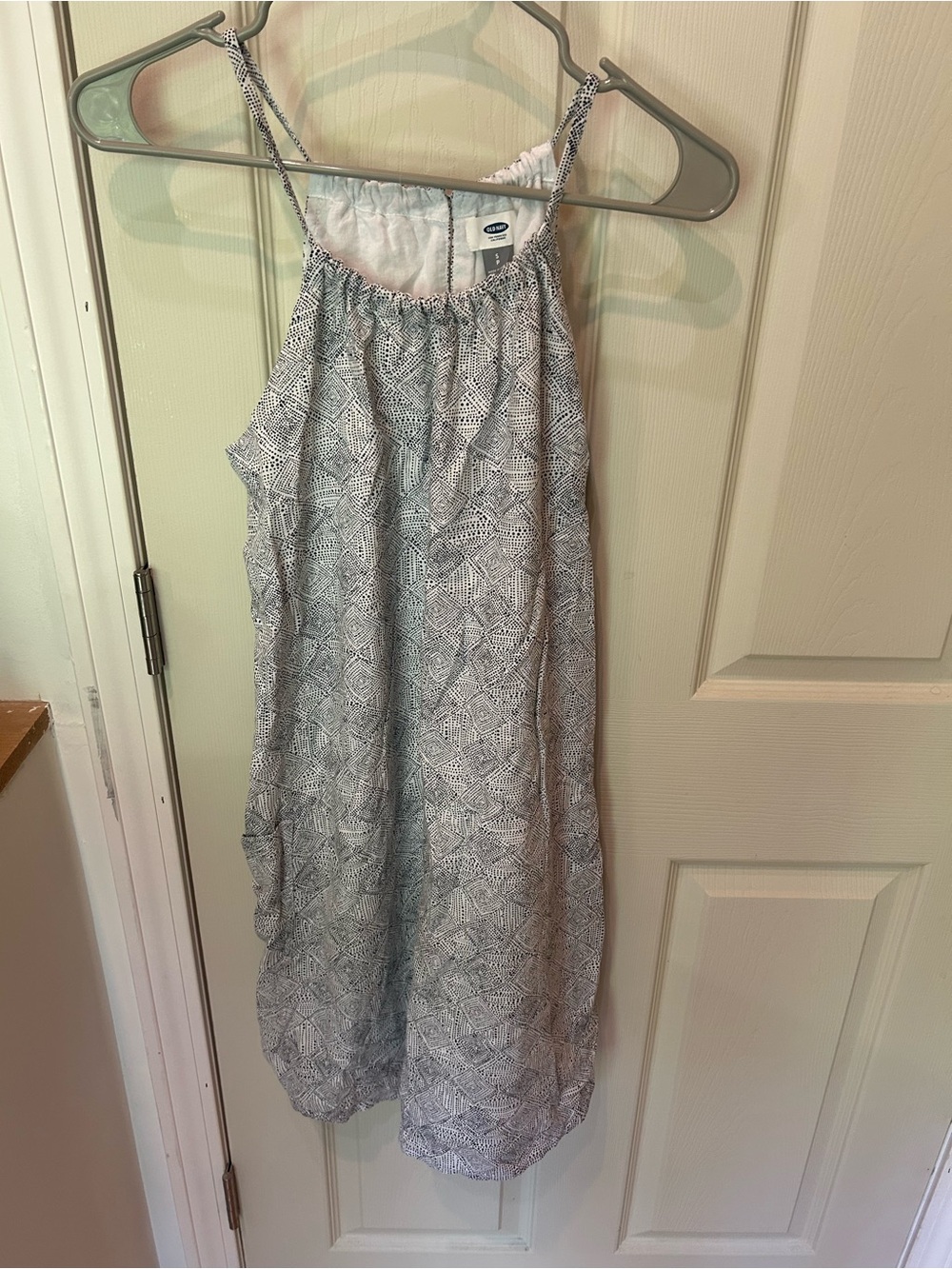 Old Navy White Sundress with Black Dot Pattern
